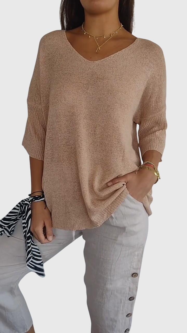 Olivia | Elegant V-Neck Top