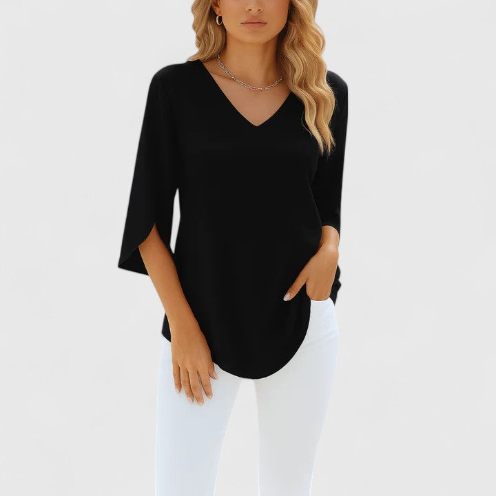 Olivia | Sophisticated V-Neck Blouse