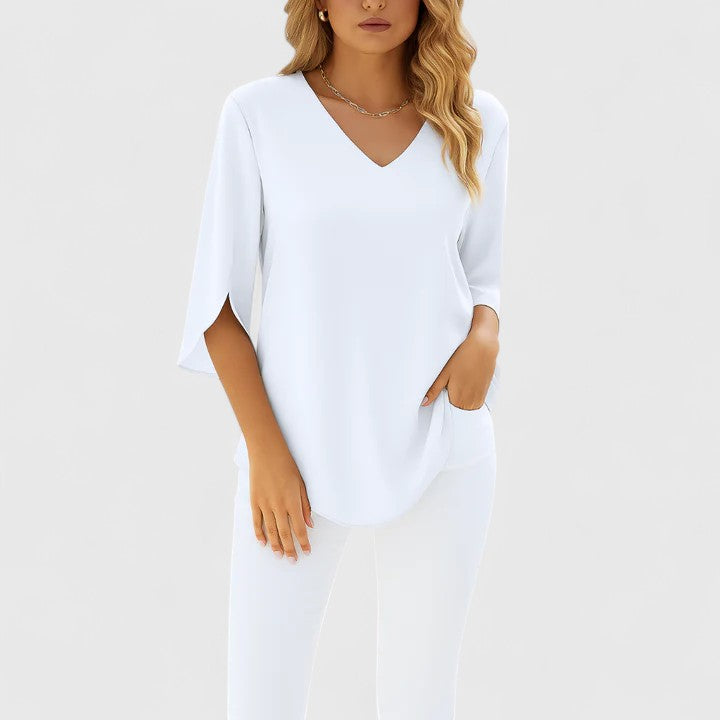 Olivia | Sophisticated V-Neck Blouse