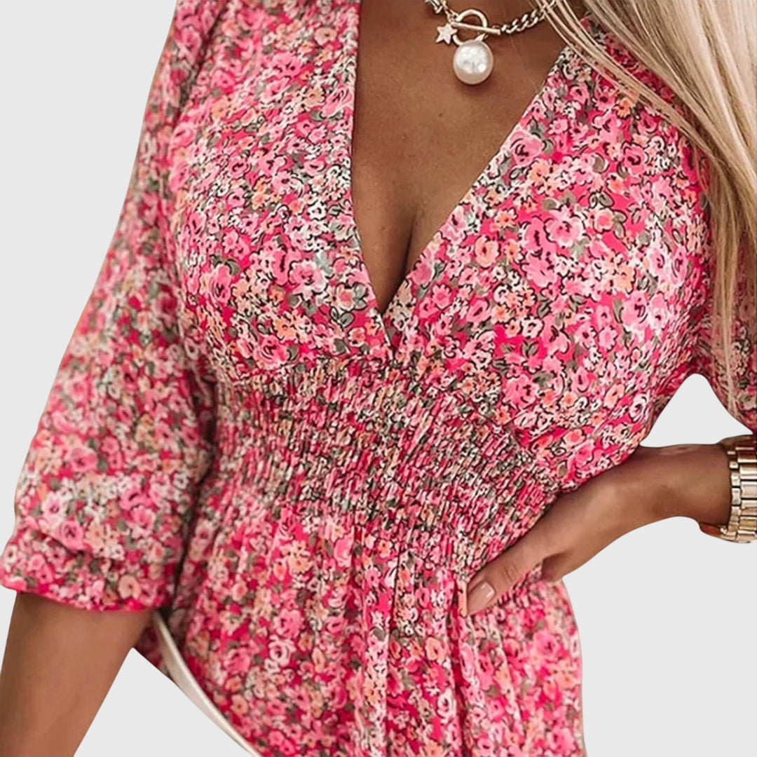 Olivia | Floral Puff Sleeve Dress