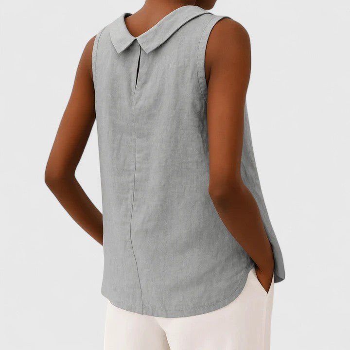 Olivia | Elegant Top with Roll Collar