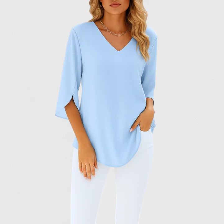 Olivia | Sophisticated V-Neck Blouse