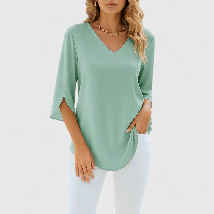Olivia | Sophisticated V-Neck Blouse