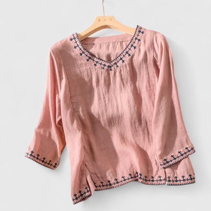 Olivia | Elegant V-Neck Blouse