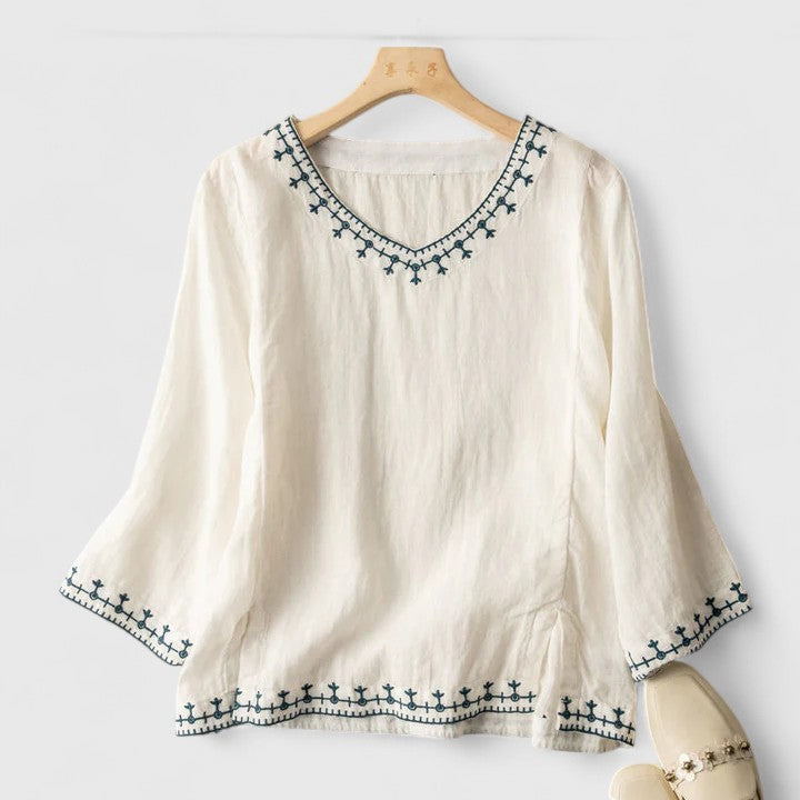 Olivia | Elegant V-Neck Blouse