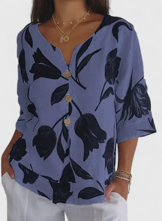 Olivia | Elegant Floral Print Blouse