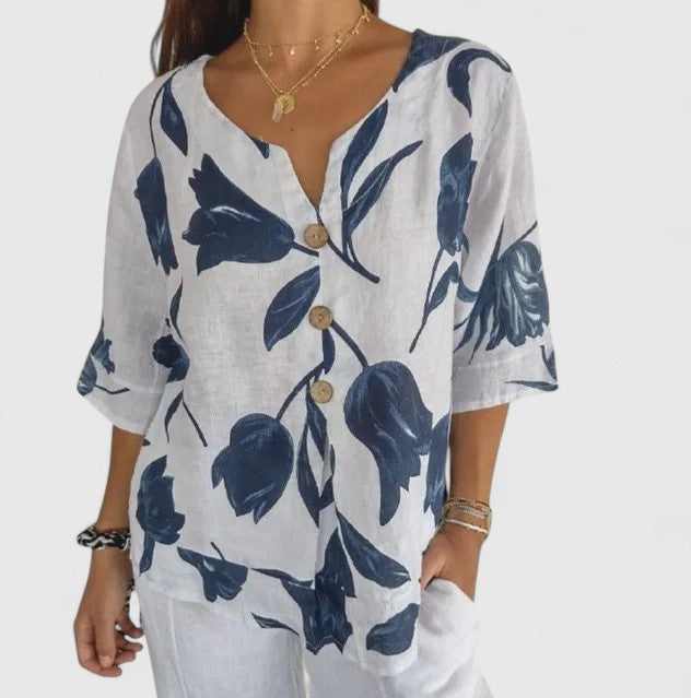 Olivia | Elegant Floral Print Blouse