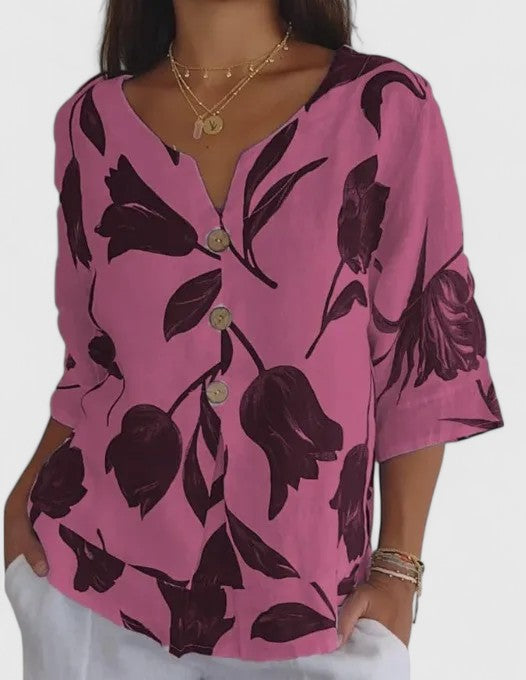 Olivia | Elegant Floral Print Blouse