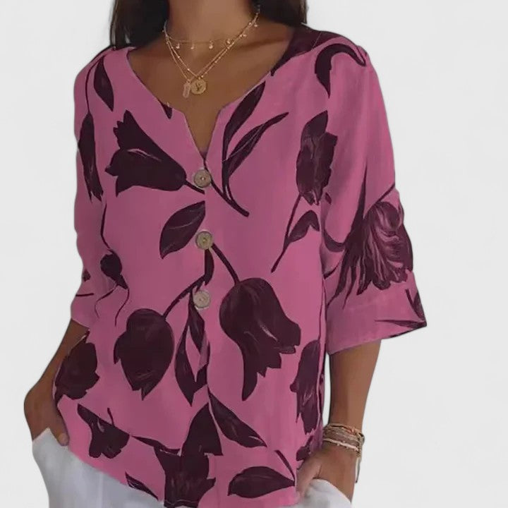 Olivia | Elegant Floral Print Blouse