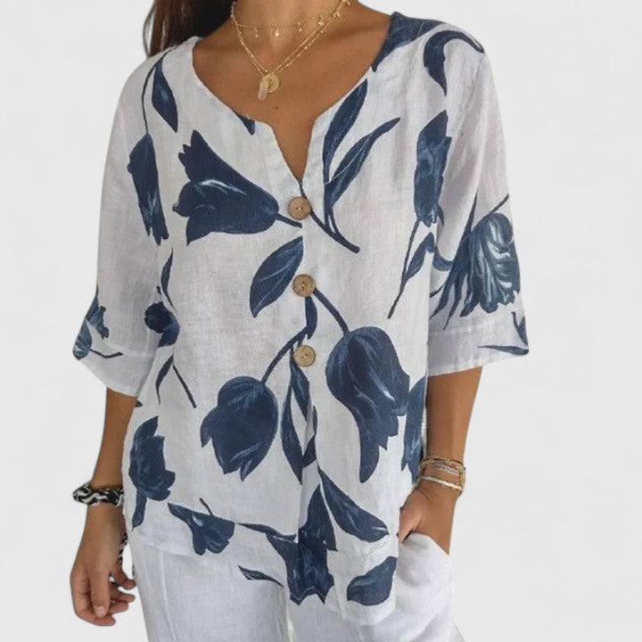 Olivia | Elegant Floral Print Blouse