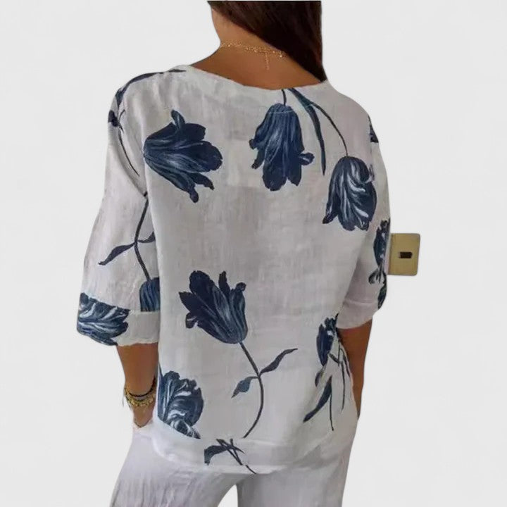 Olivia | Elegant Floral Print Blouse