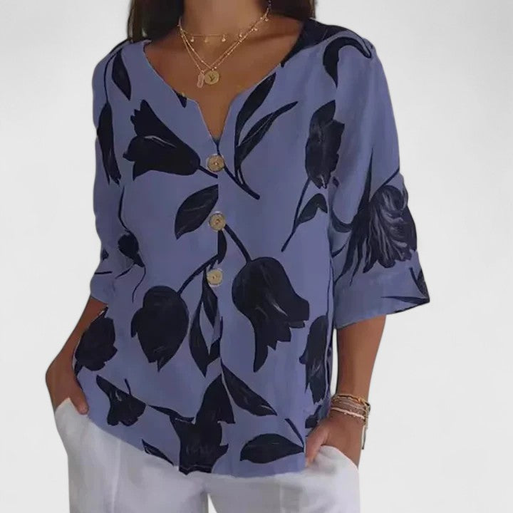 Olivia | Elegant Floral Print Blouse