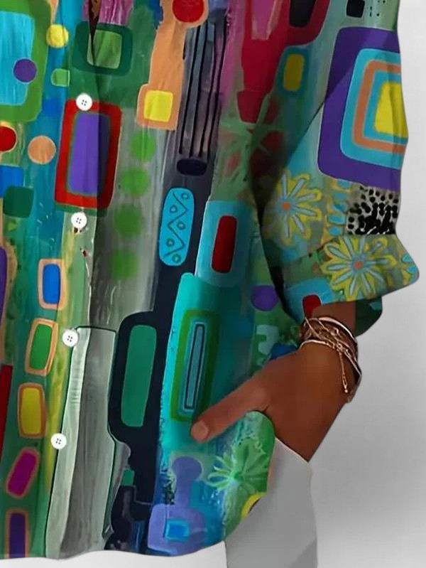 Olivia | Elegant Geometric Pattern Blouse