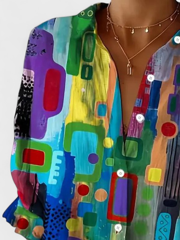 Olivia | Elegant Geometric Pattern Blouse